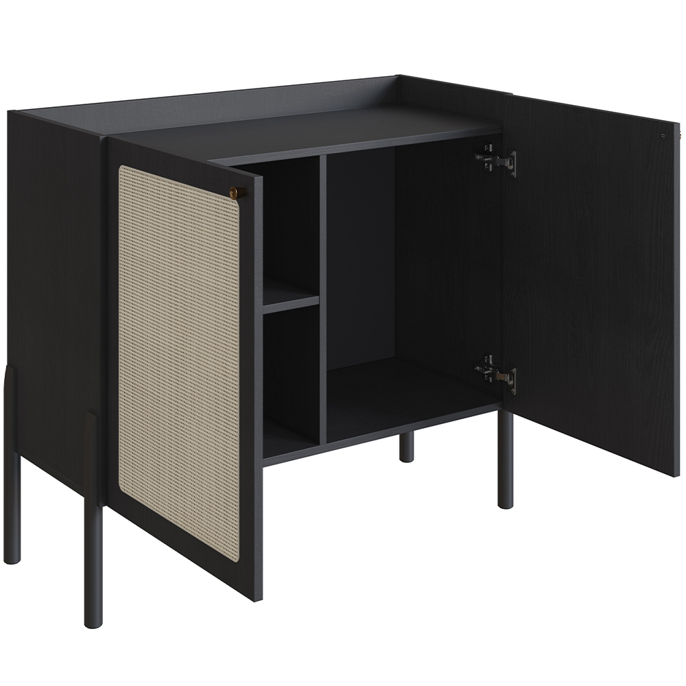 Balcão Aparador Cantinho do Café Pés Madeira Moss A03 Nero Preto - Lyam Decor