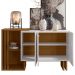 Balcão Buffet 03 Portas Sala de Estar Marfik N01 Ypê Off White - Lyam Decor