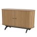 Balcão Buffet Para Sala De Estar Curvo 02 Portas Romagna 130cm D03 Freijó Preto Fosco - Lyam Decor