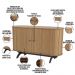Balcão Buffet Para Sala De Estar Curvo 02 Portas Romagna 130cm D03 Freijó Preto Fosco - Lyam Decor