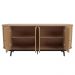 Balcão Buffet Para Sala De Estar Curvo 04 Portas Romagna 180cm D03 Freijó Preto Fosco - Lyam Decor
