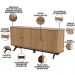 Balcão Buffet Para Sala De Estar Curvo 04 Portas Romagna 180cm D03 Freijó Preto Fosco - Lyam Decor