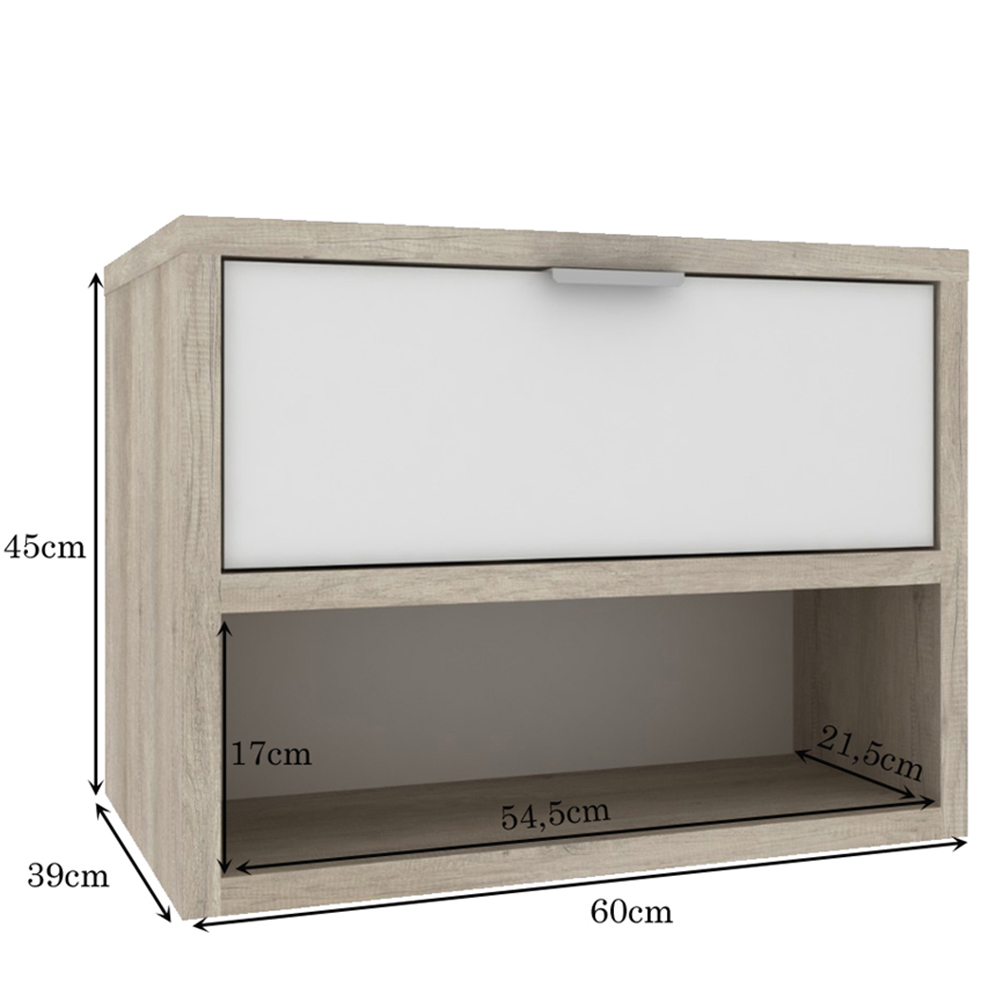 Balcão Gabinete Para Banheiro 60cm Com 01 Gaveta Malta B06 Barrique Branco - Lyam Decor