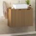 Balcão Gabinete Para Banheiro 80 cm 02 Gavetas E 01 Porta Nice B06 Nogal Noce Amêndoa - Lyam Decor