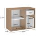 Balcão Gabinete Para Banheiro 80 cm 02 Gavetas E 01 Porta Nice B06 Nogal Noce Amêndoa - Lyam Decor