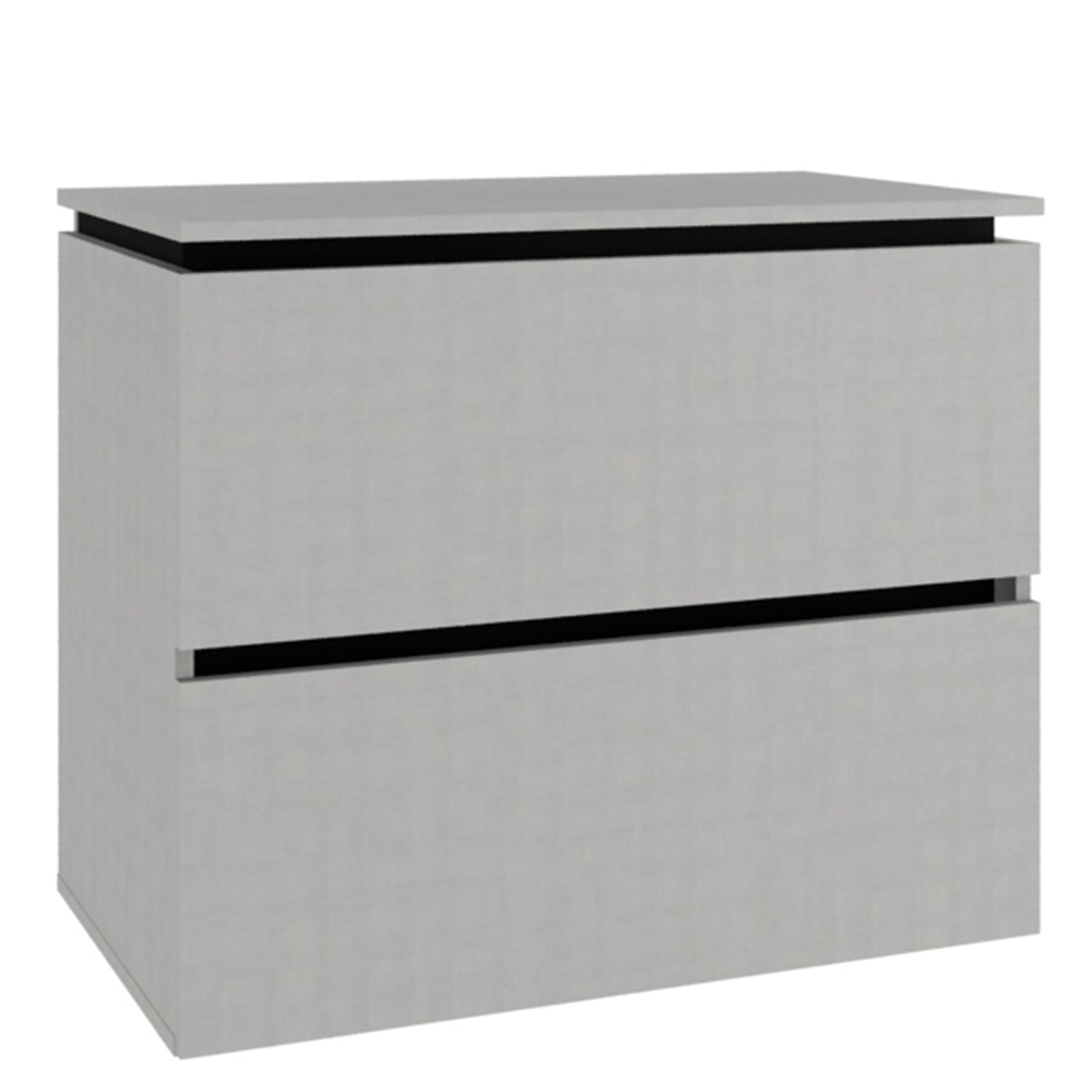 Balcão Gabinete Para Banheiro 80 cm 03 Gavetas Urban B06 Argento Preto - Lyam Decor
