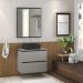 Balcão Gabinete Para Banheiro 80 cm 03 Gavetas Urban B06 Argento Preto - Lyam Decor