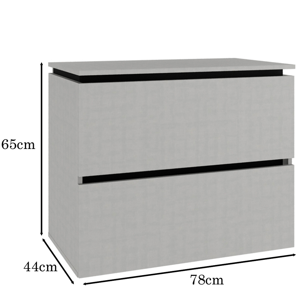 Balcão Gabinete Para Banheiro 80 cm 03 Gavetas Urban B06 Argento Preto - Lyam Decor