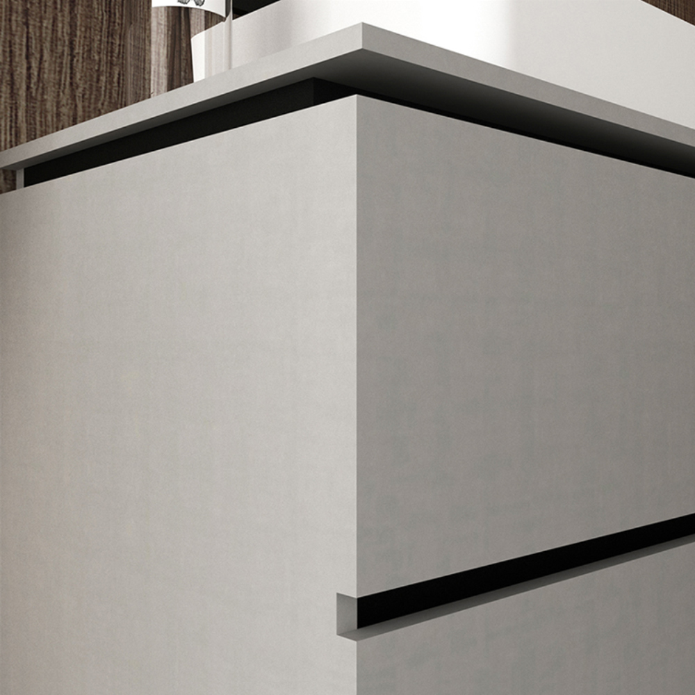 Balcão Gabinete Para Banheiro 80 cm 03 Gavetas Urban B06 Argento Preto - Lyam Decor