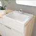 Balcão Gabinete Para Banheiro 80cm 01 Porta E 02 Gavetas Com Cuba Jazz B06 Faia Branco - Lyam Decor