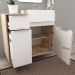 Balcão Gabinete Para Banheiro 80cm 01 Porta E 02 Gavetas Com Cuba Jazz B06 Faia Branco - Lyam Decor