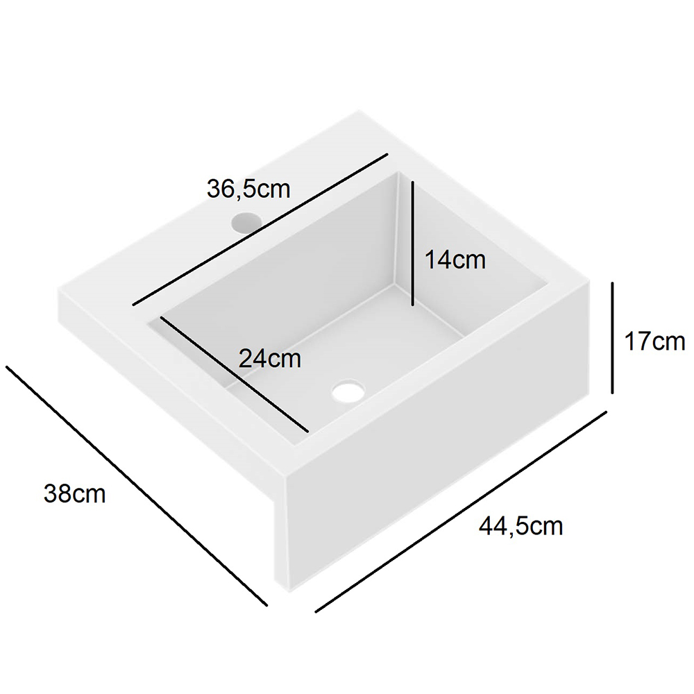 Balcão Gabinete Para Banheiro 80cm 01 Porta E 02 Gavetas Com Cuba Jazz B06 Faia Branco - Lyam Decor