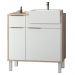 Balcão Gabinete Para Banheiro Com Pés e Cuba 80cm West B06 Branco Faia - Lyam Decor