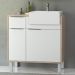 Balcão Gabinete Para Banheiro Com Pés e Cuba 80cm West B06 Branco Faia - Lyam Decor