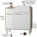 Balcão Gabinete Para Banheiro Com Pés e Cuba 80cm West B06 Branco Faia - Lyam Decor