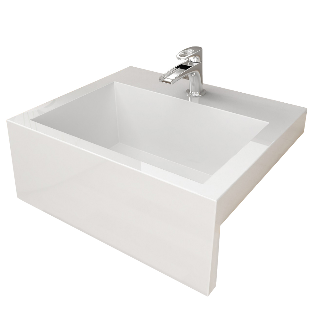 Balcão Gabinete Para Banheiro Com Pés e Cuba 80cm West B06 Branco Faia - Lyam Decor