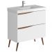 Balcão Gabinete Para Banheiro Com Pés e Lavatório 80cm Evie B06 Branco Tau - Lyam Decor