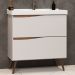 Balcão Gabinete Para Banheiro Com Pés e Lavatório 80cm Evie B06 Branco Tau - Lyam Decor