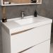 Balcão Gabinete Para Banheiro Com Pés e Lavatório 80cm Evie B06 Branco Tau - Lyam Decor