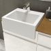 Balcão Gabinete Para Banheiro Suspenso 80cm Moira B06 Branco Cristal Noce Amêndoa - Lyam Decor