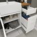 Balcão Gabinete Para Banheiro Suspenso 80cm Moira B06 Branco Cristal Noce Amêndoa - Lyam Decor