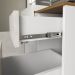Balcão Gabinete Para Banheiro Suspenso 80cm Moira B06 Branco Cristal Noce Amêndoa - Lyam Decor