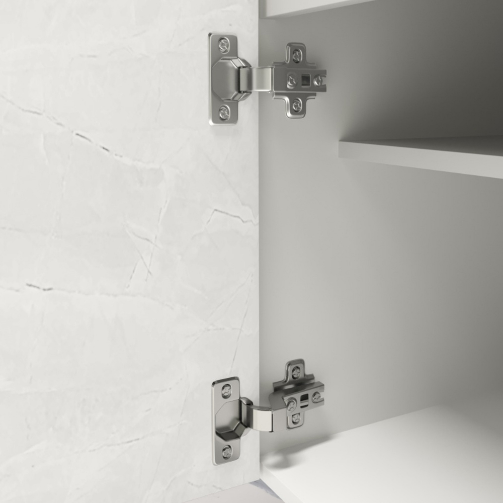 Balcão Gabinete Para Banheiro Suspenso 80cm Moira B06 Branco Cristal Noce Amêndoa - Lyam Decor