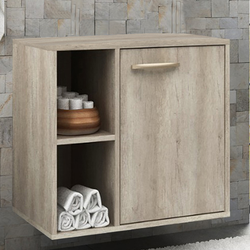 Balcão Gabinete Suspenso Para Banheiro 60 cm Com 01 Porta Anne B06 Barrique - Lyam Decor