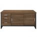 Balcão Multiuso Escritório 2 Portas 3 Gavetas Atria Executiva 160cm A02 Charuto Preto - Lyam Decor