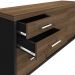 Balcão Multiuso Escritório 2 Portas 3 Gavetas Atria Executiva 160cm A02 Charuto Preto - Lyam Decor