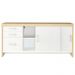 Balcão Multiuso Escritório 2 Portas 3 Gavetas Atria Executiva A02 Carvalho Branco - Lyam Decor