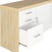 Balcão Multiuso Escritório 2 Portas 3 Gavetas Atria Executiva A02 Carvalho Branco - Lyam Decor