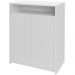 Balcão Multiuso Escritório Sala Cool A02 02 Portas Branco - Lyam Decor