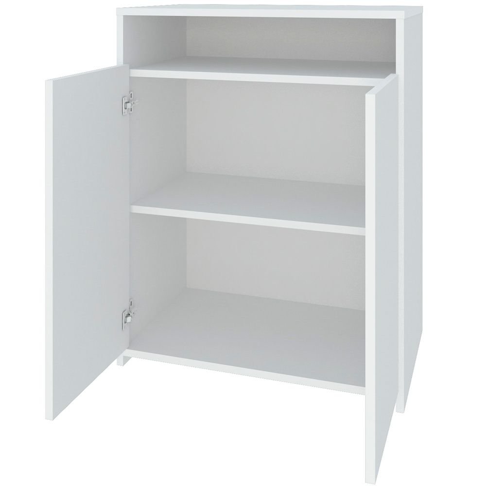 Balcão Multiuso Escritório Sala Cool A02 02 Portas Branco - Lyam Decor