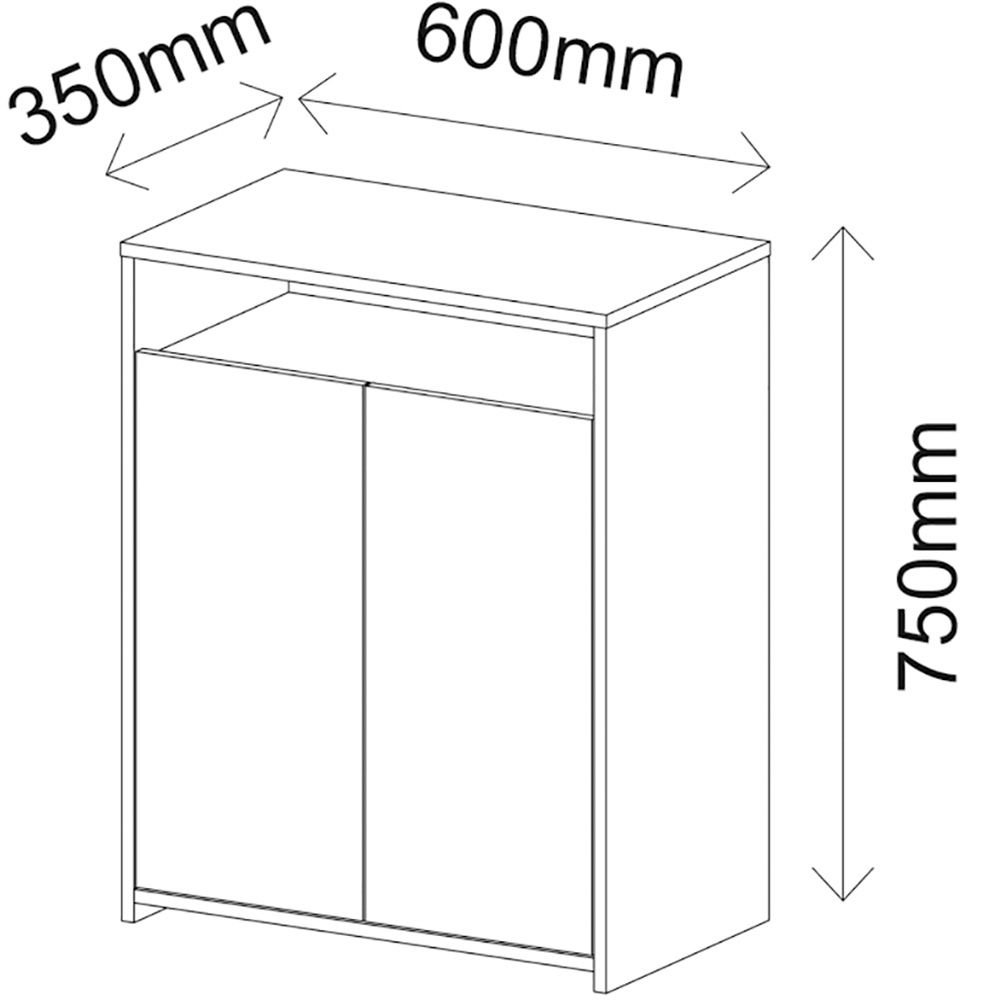 Balcão Multiuso Escritório Sala Cool A02 02 Portas Branco - Lyam Decor