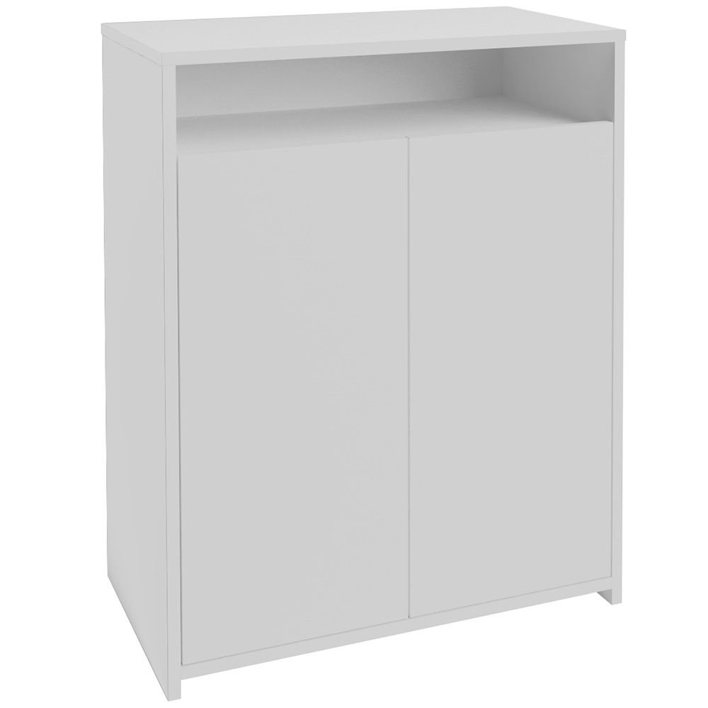 Balcão Multiuso Escritório Sala Cool A02 02 Portas Branco - Lyam Decor