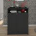 Balcão Multiuso Escritório Sala Cool A02 02 Portas Preto - Lyam Decor