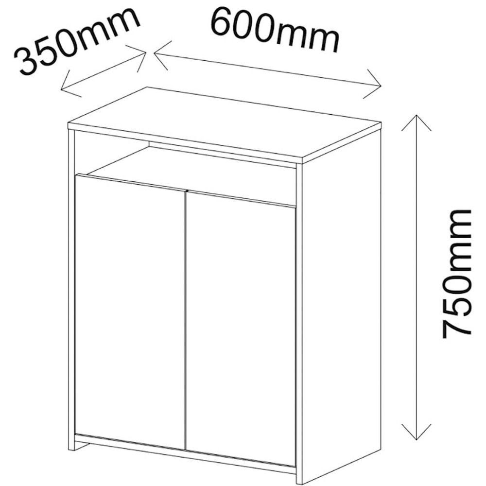 Balcão Multiuso Escritório Sala Cool A02 02 Portas Preto - Lyam Decor