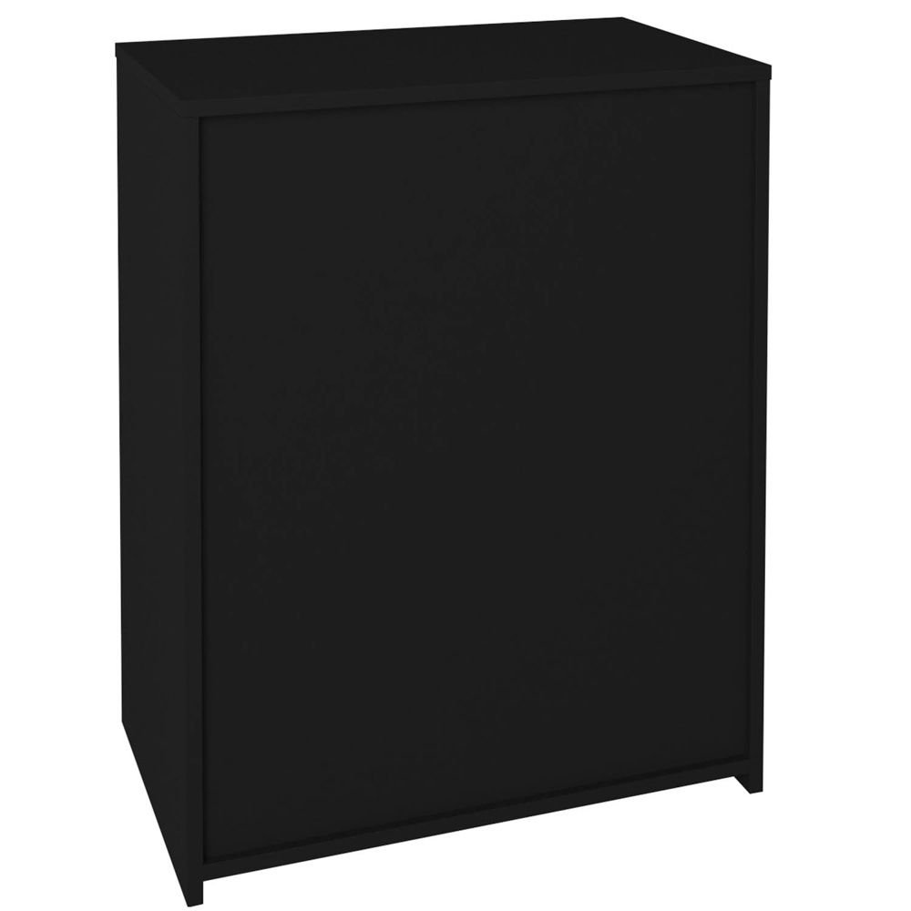 Balcão Multiuso Escritório Sala Cool A02 02 Portas Preto - Lyam Decor