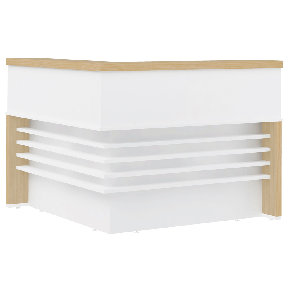 Balcão Para Recepção Escritório Office Atria Executiva 147x147cm A02 Carvalho Branco - Lyam Decor
