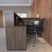 Balcão Para Recepção Escritório Office Atria Executiva 147x147cm A02 Charuto Preto - Lyam Decor