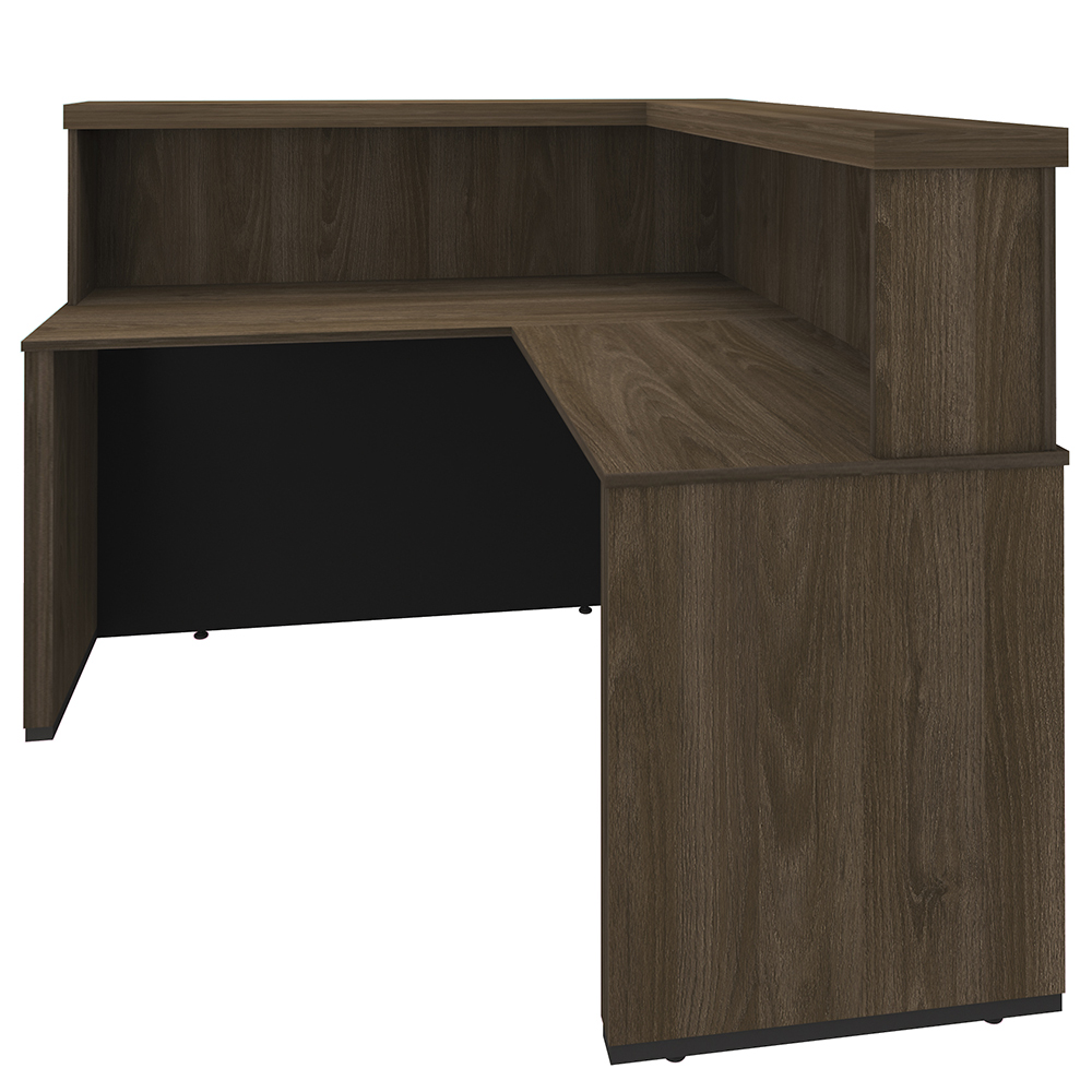 Balcão Para Recepção Escritório Office Atria Executiva 147x147cm A02 Charuto Preto - Lyam Decor