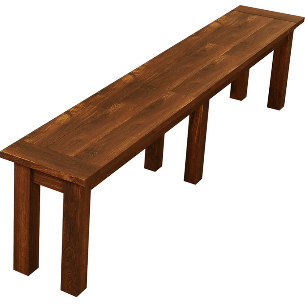 Banco De Madeira Maciça Pinus 200 cm Rústico Vintage W02 Imbuia - Lyam Decor