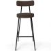 Banqueta Alta Bar Cozinha Sala De Jantar Em Aço Milão F01 Suede Marrom - Lyam Decor