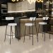Banqueta Alta Bar Cozinha Sala De Jantar Estrutura Em Aço Milão L02 Bouclê Cru - Lyam Decor