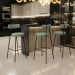 Banqueta Alta Bar Cozinha Sala De Jantar Estrutura Em Aço Milão L02 Bouclê Oliva - Lyam Decor
