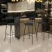 Banqueta Alta Bar Cozinha Sala De Jantar Estrutura Em Aço Milão L02 Bouclê Preto - Lyam Decor
