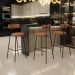 Banqueta Alta Bar Cozinha Sala De Jantar Estrutura Em Aço Milão L02 Bouclê Terracota - Lyam Decor