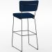 Banqueta Alta Bar Cozinha Sala De Jantar Fixa Allana L02 Suede Azul Marinho - Lyam Decor