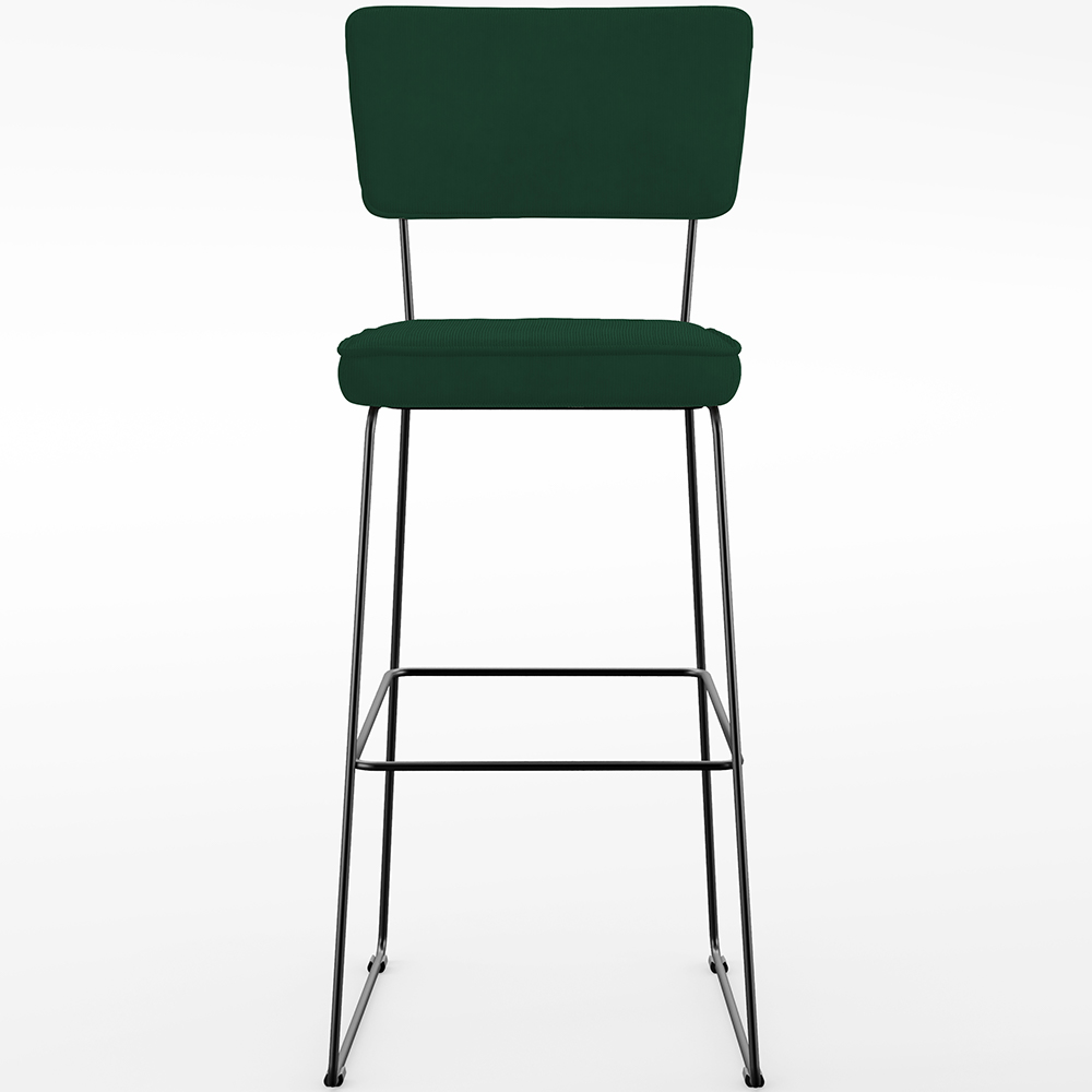 Banqueta Alta Bar Cozinha Sala De Jantar Fixa Allana L02 Suede Verde Musgo - Lyam Decor